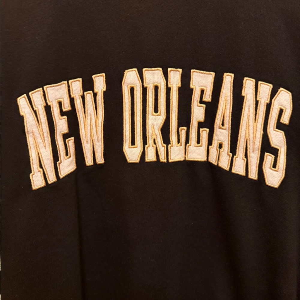 Black and Tan New Orleans Sweatshirt with Varsity Stripes NWOT - Picture 5 of 9